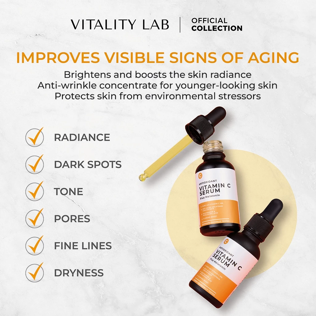 10% Vitamin C plus Melatonin Serum: เซรั่มวิตามินซี + เมลาโทนิน VITALITY LAB thumbnail 7
