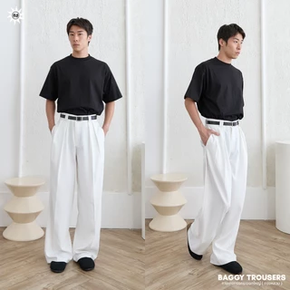 NORMAL.DAY BAGGY TROUSERS กางเกงทรงกระบอกใหญ่ ทรงหลวม ผู้ชาย ( มี2ความยาว สำหรับคนสูง 160-185 CM )