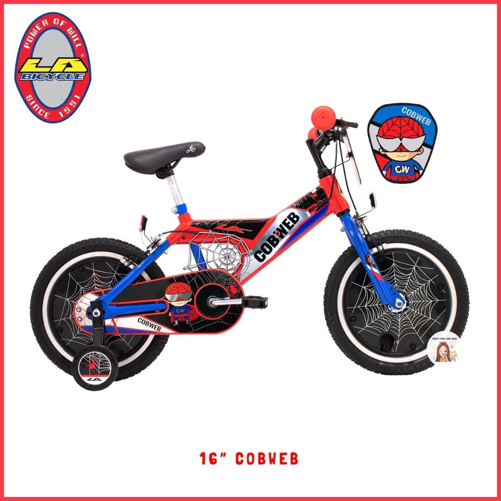 🕷️LA Bicycle🕷️ จักรยานเด็ก 16นิ้ว สไปเดอร์แมน(Spiderman) Cobweb 🔥ล้ออัลลอยด์🔥 แมงมุม จักรยานแมงมุม