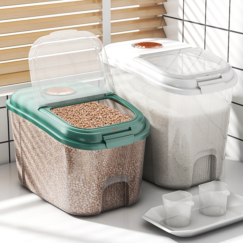 ถังใส่ข้าวสาร กล่องเก็บข้าวสาร  ถังเก็บข้าวสาร ป้องกันแมลง ป้องกันความชื้น เกรดอาหาร การจัดเก็บอาหาร15kg