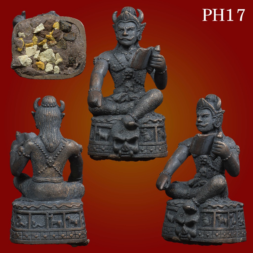 พญายม หลวงปู่หงษ์ เกจิชื่อดัง วัดเพชรบุรี จ.สุรินทร์ เนื้อทองแดง ใต้ฐานอุดมวลสารศักดิ์สิทธิ์