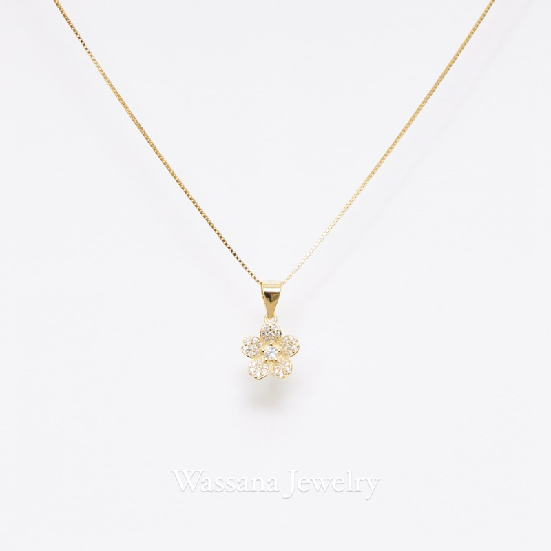 wassana.jewelry สร้อยจี้รุ่น Diasy สีทอง ความยาว 18 นิ้ว