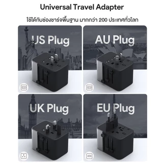 AUKEY PA-TA07 35W หัวแปลงปลั๊กต่างประเทศ 35W Travel Adapter มาพร้อม ช่อง USB-C และ USB-A