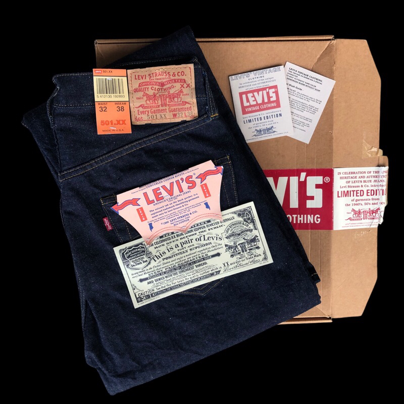 LEVIS 501XX LVC 1955 USA อุปกรณ์ครบมีพร้อมกล่อง