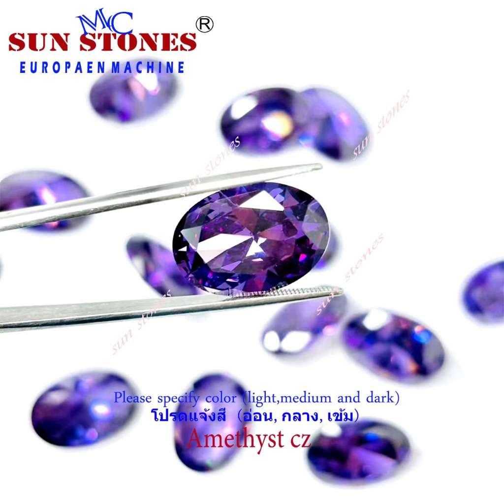 CZ Cubic Zirconia ไซส์ 7X9 ถึง12x14 พลอย & เพชรรัสเซียสี COLOR รูปไข่ OVAL AA+ - รูปที่ 3