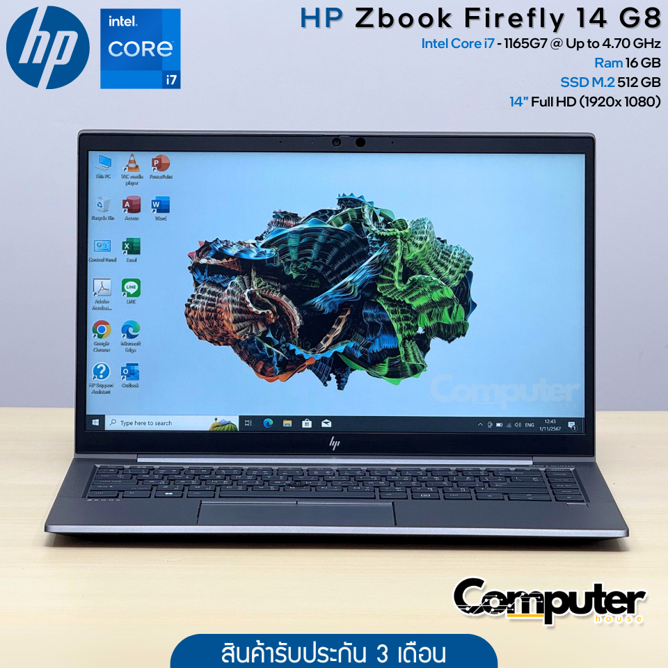 (โน๊ตบุ๊คมือสอง) HP ZBook Firefly 14 G8 | i7 Gen 11 | Ram 16 GB | M.2 512 GB | 14" FHD IPS