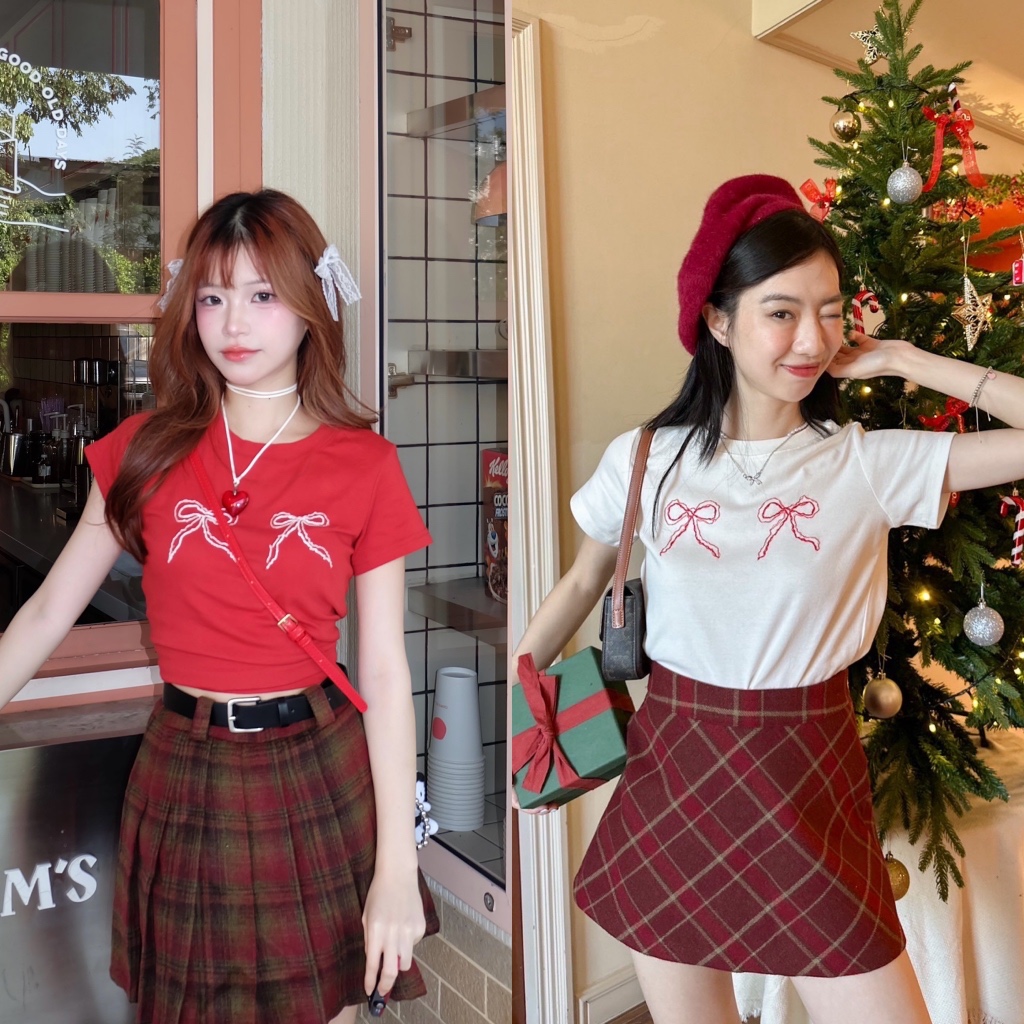 Choosedress A1916 Ribbon baby Tee เสื้อยืดแขนสั้นแต่งโบว์