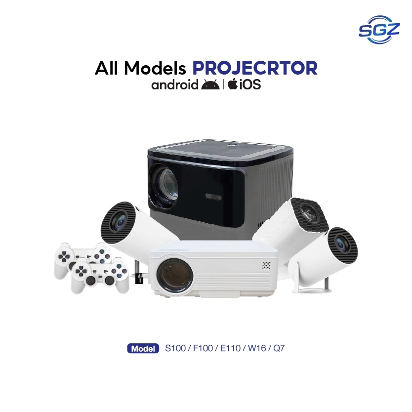 Mini Projector รุ่น S100 มินิโปรเจคเตอร์ 4K FULL HD โปรเจคเตอร์ขนาดเล็ก 1080P ปรับได้ 180 องศา