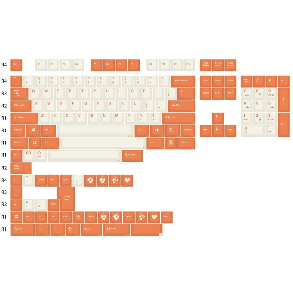 [Keycaps] Enjoypbt by KBDFANS Orange Creamsicle Keycap Set Doubleshot ABS