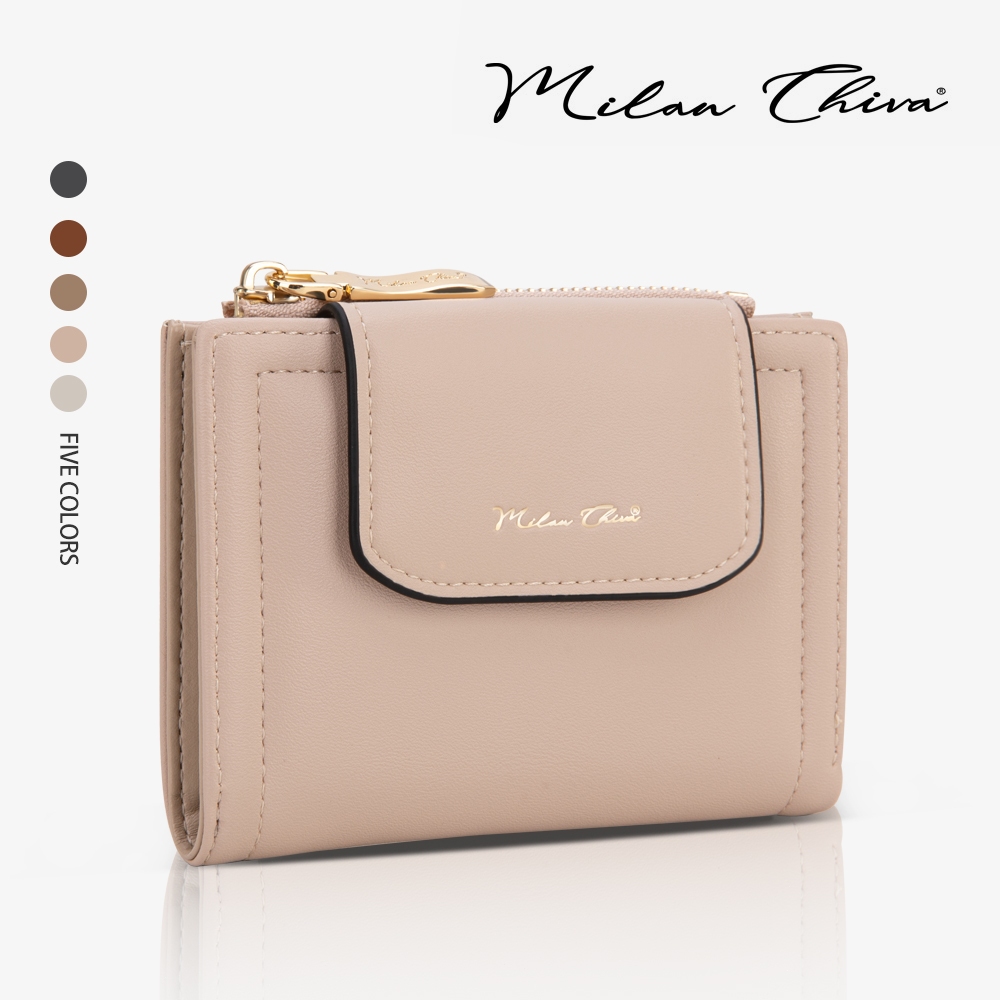 Milan Chiva รุ่น Front Flap Zipper Wallets กระเป๋าสตางค์ใบสั้น แบบซิปพับได้ หนัง PU