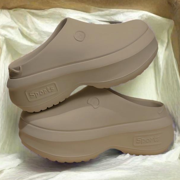 Light Land สุภาพสตรีแฟชั่นรองเท้าแตะขนาดใหญ่หัว 3.5 ซม. หนาสบายรองเท้าแตะกันน้ำสี่ฤดูสากลรองเท้าเชฟ