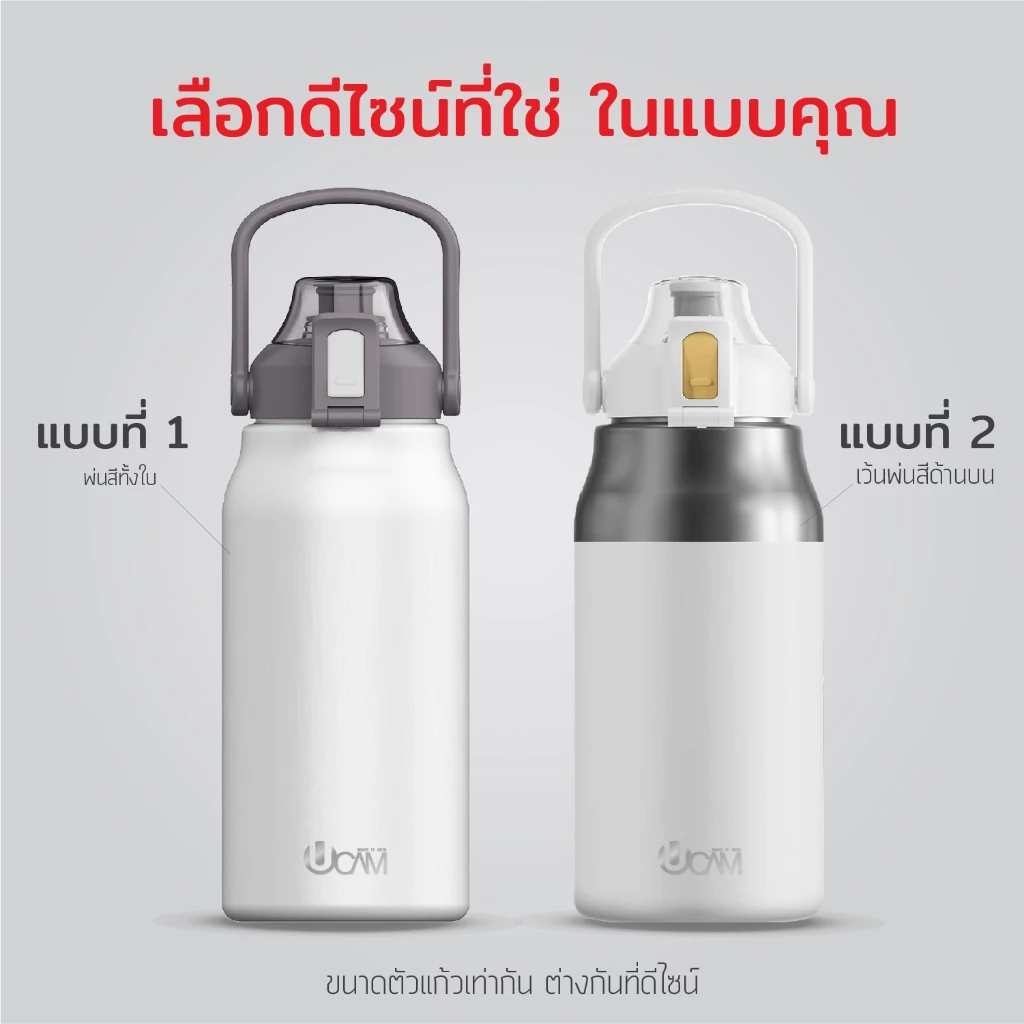 (งานดี ส่งเร็ว)UCAM กระติกน้ำเก็บความเย็น+ร้อน​ พร้อมหลอดดูด กันหก100% แสตนเลสแท้316 เลือกสีก่อนสั่ง thumbnail 5