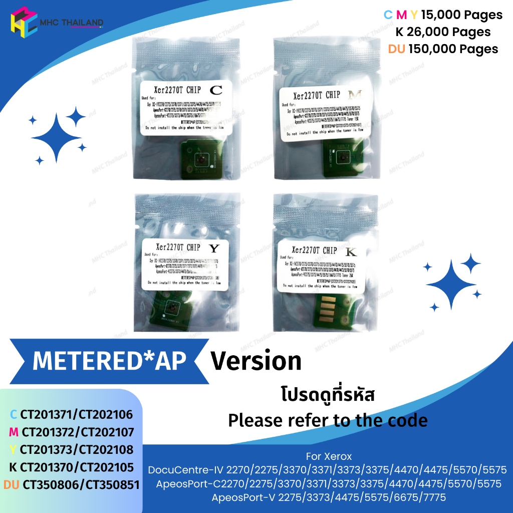 ชิปหมึก ชิปดรัม Chip for Xerox (Metered) 2270/2275/2276 3370/3373/3375/3376 4470/4475/4476 5570/5575/5576 6675/6676/7775