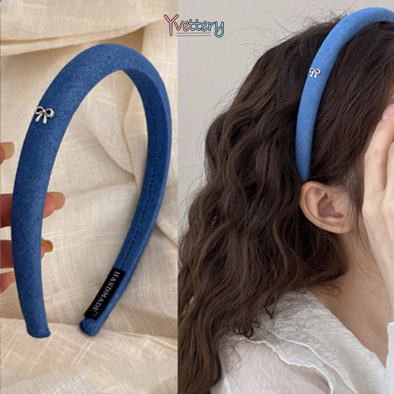 ร้านค้าไทย🔥ที่คาดผม ยอดนิยมคาวบอย ผ้ายีนเทียม น่ารักและหวานโบว์ ประดับ สไตล์เกาหลีแฟชั่น สําหรับผู้หญิง คุณภาพสูง