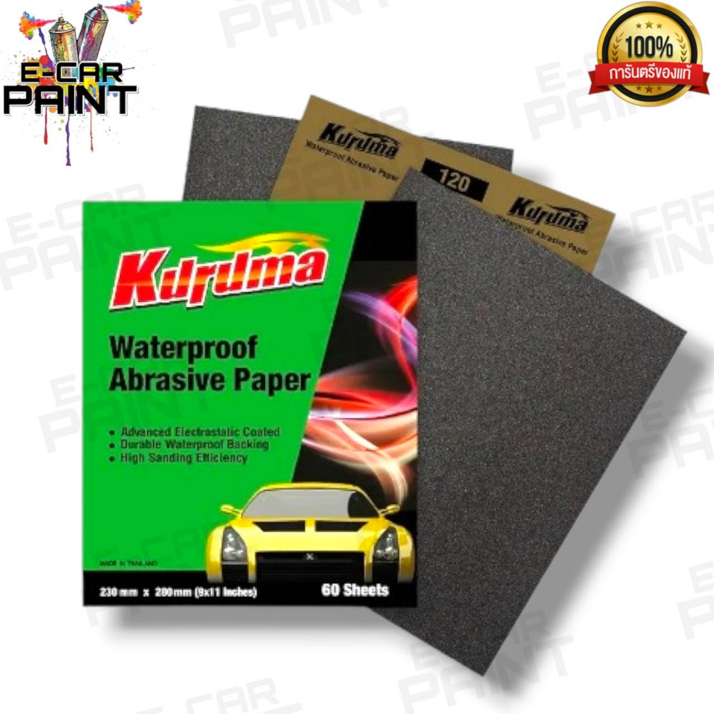 กระดาษทราย กระดาษทรายน้ำ Kuruma เหมาะสำหรับงานขัดด้วยมือ สำหรับงานสีพ่นซ่อมรถยนต์ ขายเป็นแผ่น