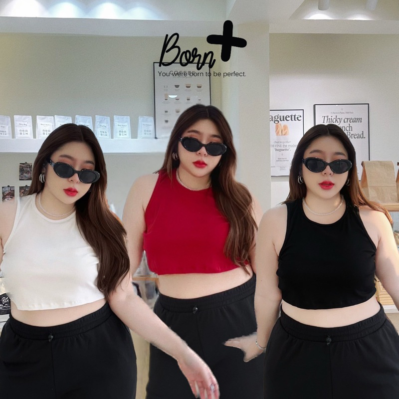 Bornplusเสื้อกล้ามครอปไซส์ใหญ่