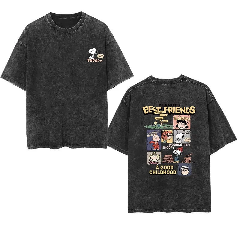 เสื้อยืดฟอกไซส์ใหญ่ oversize cotton100 เสื้อผ้าแฟชั่นเกาหลี เสื้อโอเวอร์ไซส์ผู้หญิงวินเทจเท่ๆ สตรีทลายการ์ตูน มาใหม่ 3XL thumbnail 4