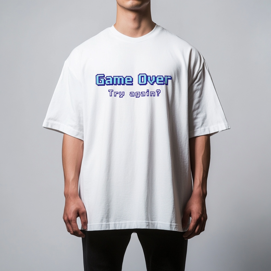 เสื้อยืดพิมพ์ลาย Game Over try again