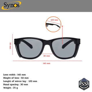 แว่นตานิรภัย Synos รุ่น 1273 เลนส์เทา เคลือบแข็ง