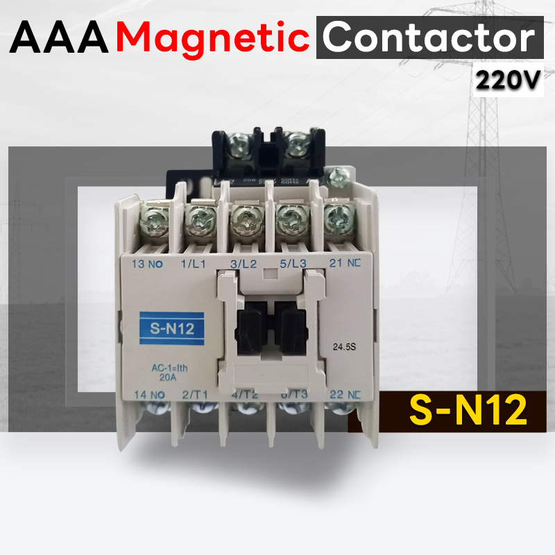 AAA แมกเนติก คอนแทคเตอร์ SN-12 Coil AC220V Magnetic AC Contactor S-N12