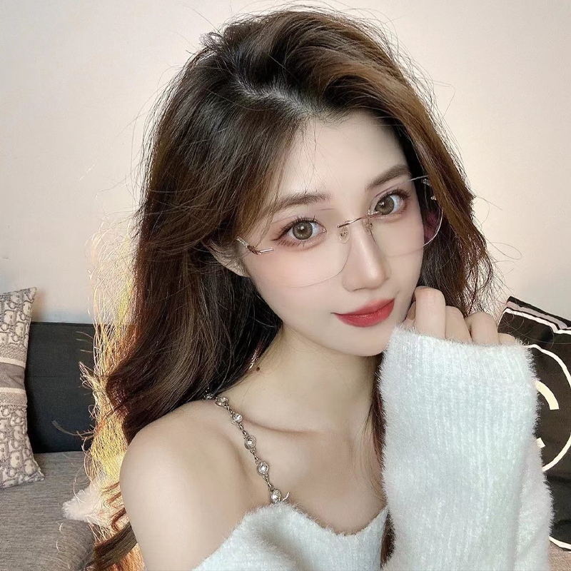 [ส่งจากกทม]แฟชั่น แว่นตาไม่มีขอบแว่นตาป้องกันแสงสีฟ้าแว่นอ่านหนังสือแว่นสายตายาวใส่สบายไร้ขอบน้ำหนักเบาค่าสายตาUnisex - รูปที่ 5