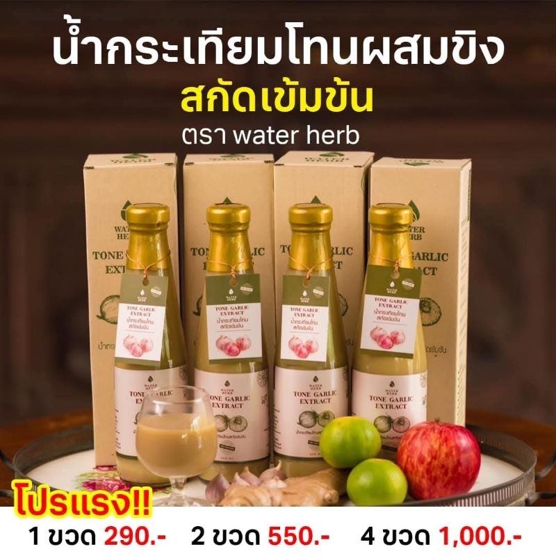 (ยอดฮิต+ของแท้ ส่งของทุกวัน) น้ำกระเทียมโทนสกัดเข้มข้น (WATERHERB) น้ำกระเทียมโทน ขิง มะนาว น้ำแอปเปิ้ลไซเดอร์ น้ำผึ้ง