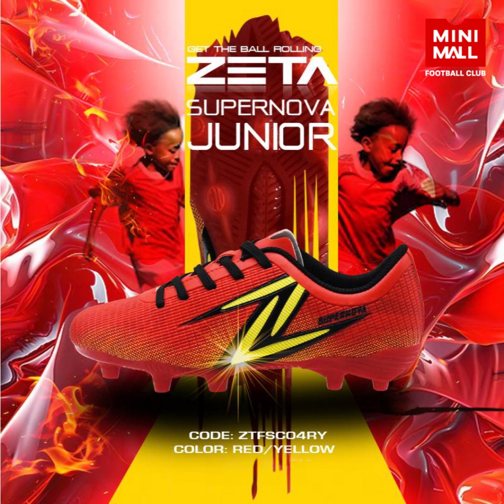รองเท้าสตั๊ดเด็ก ZETA รุ่น SUPERNOVA JR รหัส ZTFSC04 รองเท้าฟุตบอลเด็ก หนังสังเคราะห์ น้ำหนักเบา MIN