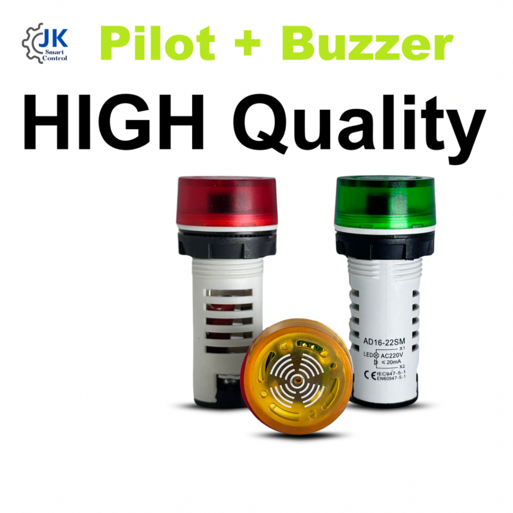 ไฟสถานะพร้อมเสียงเตือน (Pilot with Buzzer) AC/DC24V, 220VAC, 380VAC