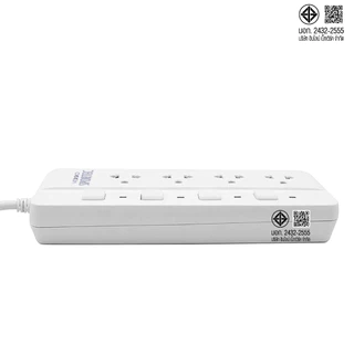 ปลั๊กไฟ Vexxo Sportec รุ่น P440 (10A 2300W) : 4 ช่องเสียบ 4 สวิตช์ : สายยาว 3 เมตร / 5 เมตร