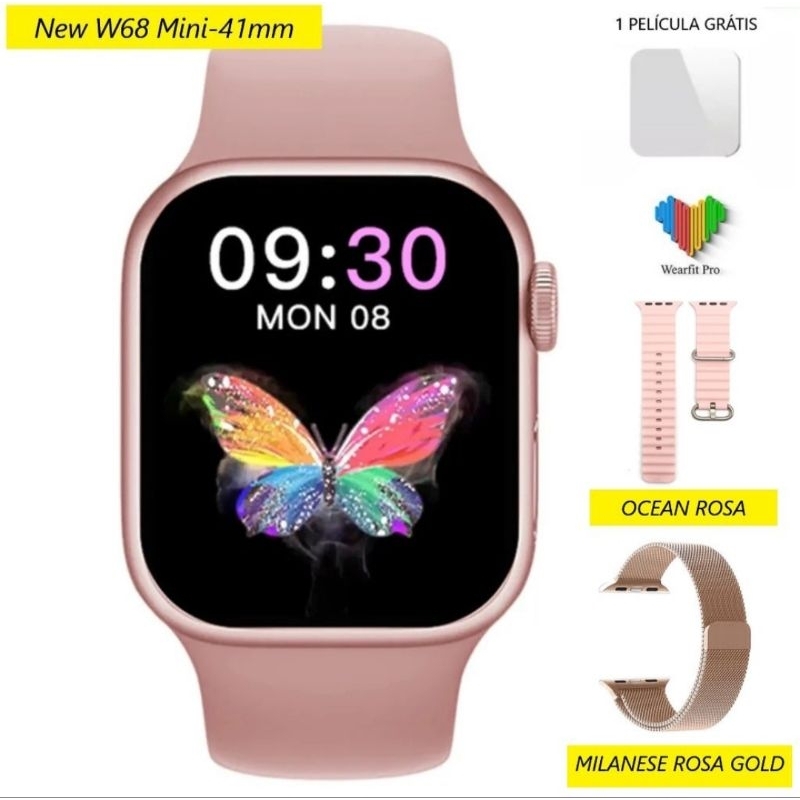 smart watch HW68 mini ปี2023่ ✅ขนาด 41 mm.✅โทรได้ ไม่ต้องใส่ซิม✅มีเมนูไทย