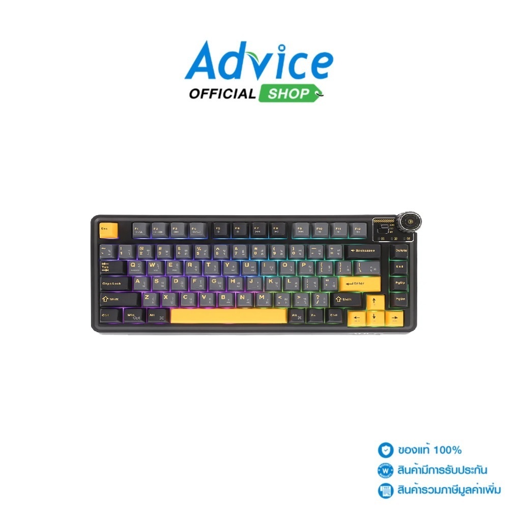 AULA WIRELESS/BLUETOOTH KEYBOARD (คีย์บอร์ด) AU75 BLACK STAR-SWITCH - A0163083