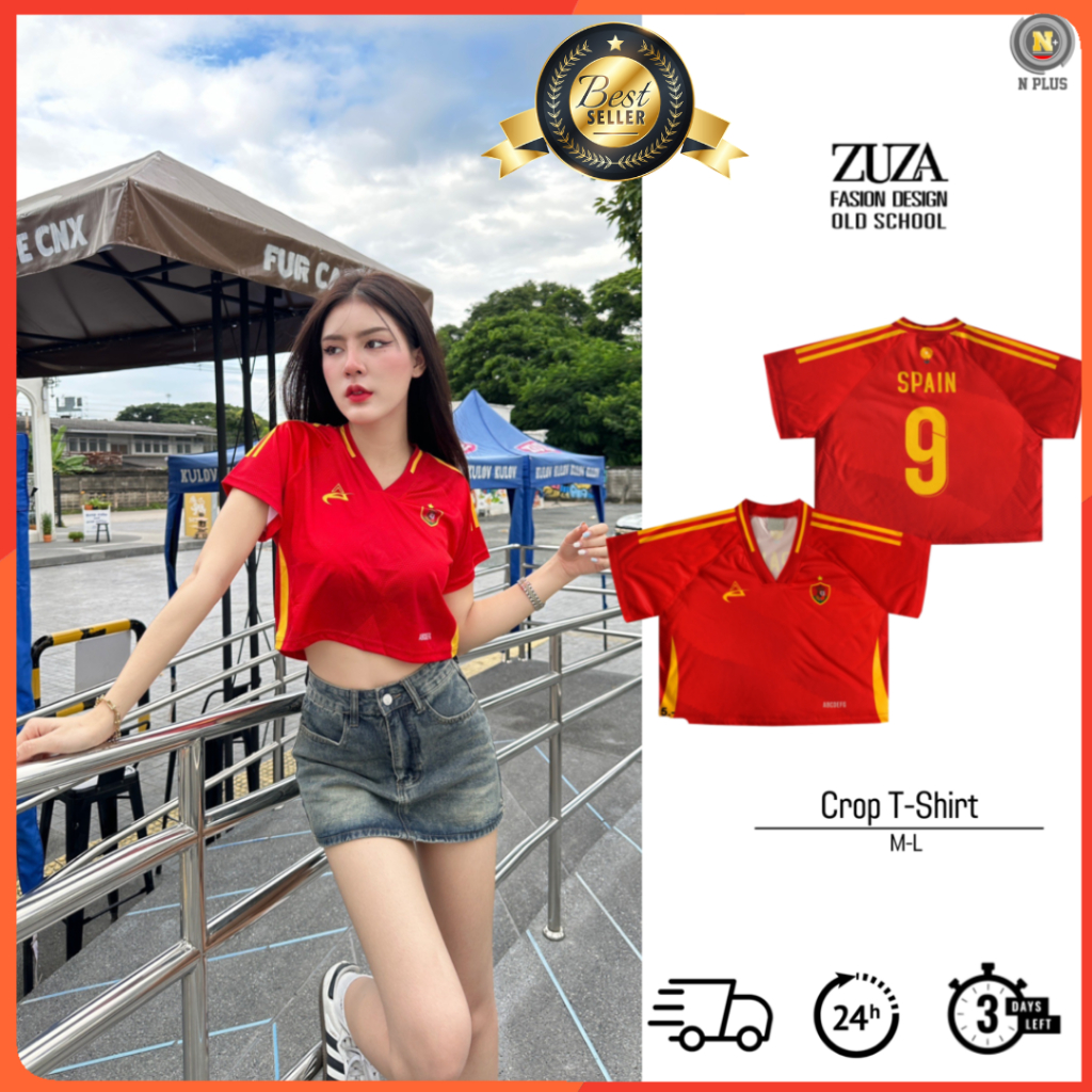 [พร้อมส่งจากไทย] namsap ZUZA Cropball T-Shirt เสื้อครอป แขนสั้น คอวี แฟชั่นผู้หญิง ผ้าไมโครฯนิ่มมากก มีหลายสี หลายแบบ