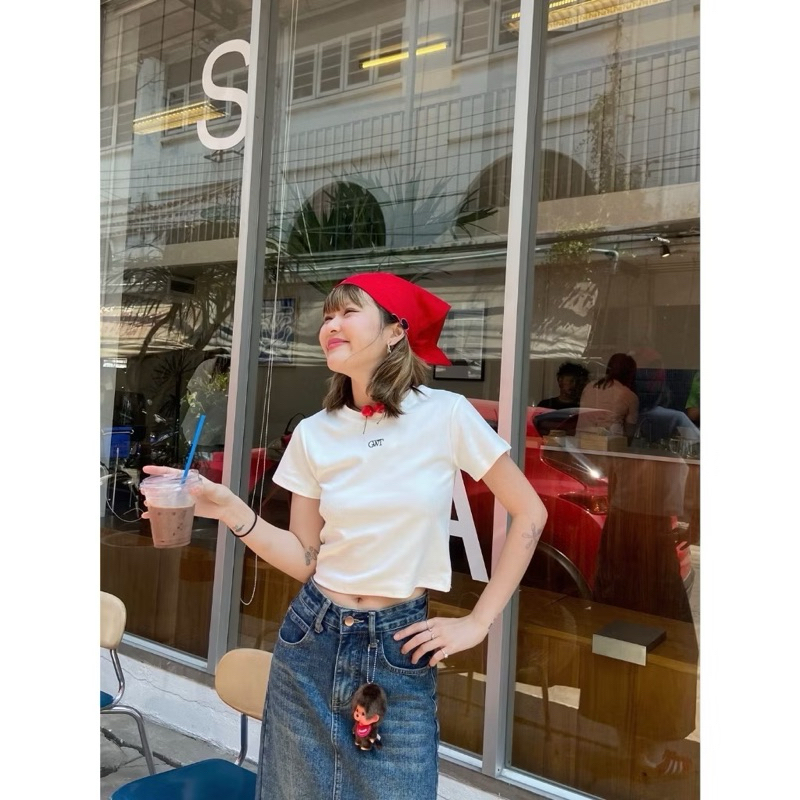 ส่งต่อ Geschwisters"GWT Baby tee" สีขาว