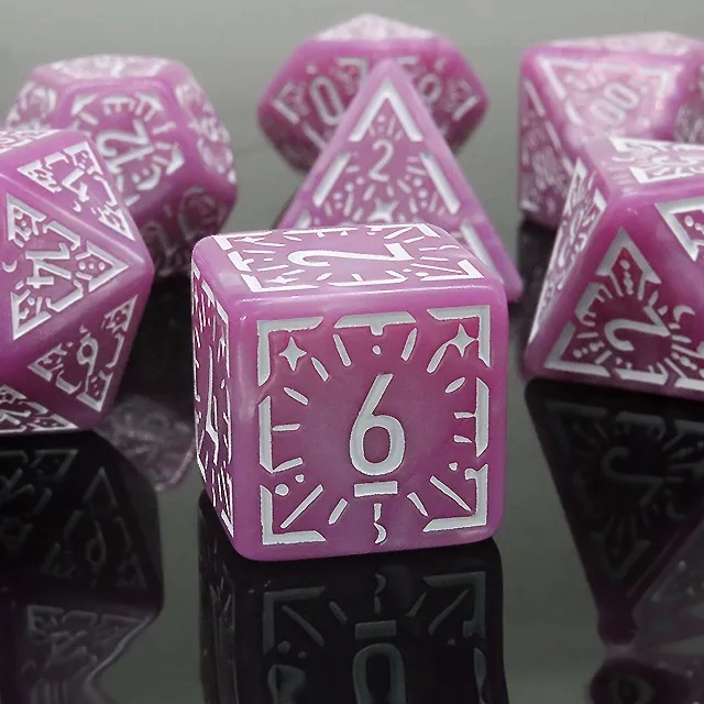 Purple Enigma Dice Set of 7 | ลูกเต๋า Dice For DnD D&D MTG RPG TRPG เกมกระดาน บอร์ดเกม Game ไพ่ทาโรต์ Magic เมจิก