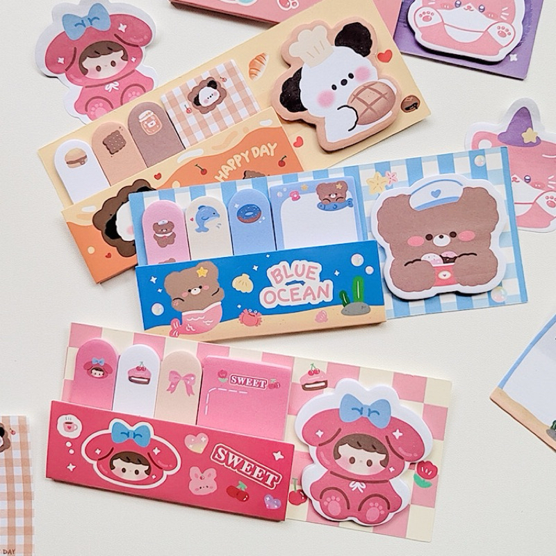 <พร้อมส่ง> โน๊ตกาว แบบแถบ 💖 Lovely💖 น่ารัก 100แผ่น 8 สี เครื่องเขียน กระดาษโน๊ต Sticky Note โพอิท เมมโม Memo แถบ