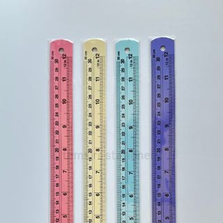 ไม้บรรทัดอลูมิเนียมเคลือบสี 12 นิ้ว