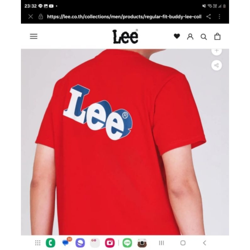 เสื้อยืดLee แท้สีแดงผ้าดีมาก – โปรปัง