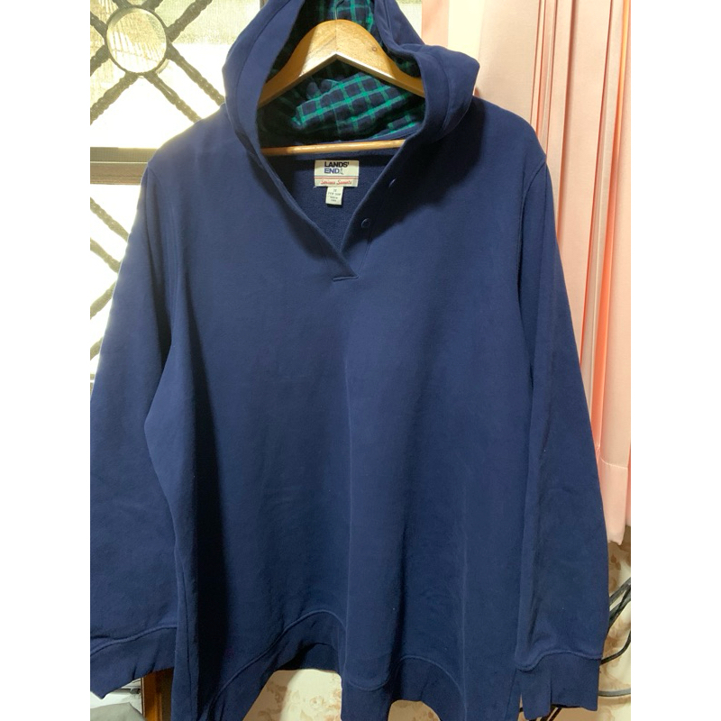 เสื้อสเวตเตอร์ฮู้ดดี้สีน้ำเงิน /สีไม่เฟดแบรนด์Land's End