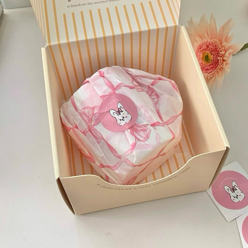 Blue Elephant  กระดาษห่อ 18แกรม ลายโบว์สีชมพูสุดหวาน (20แผ่น) ขนาด50x70cm - รูปที่ 6