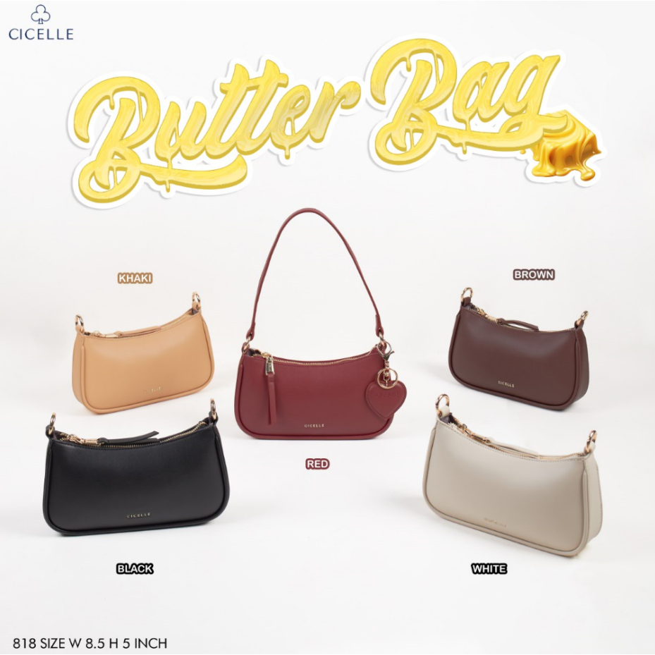#818 🦋BUTTER BAG แบบเรียบๆ✨#กระเป๋าผู้หญิง #กระเป๋าสะพายไหล่ #กระเป๋าสะพายข้าง