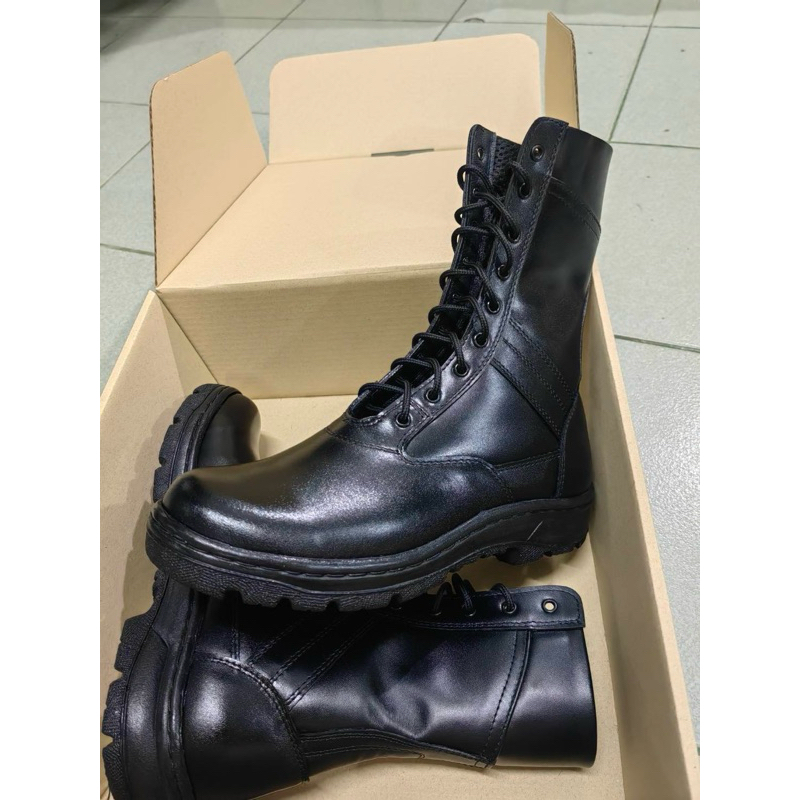 รองเท้าคอมแบท ไฮเทคหนังหนังวัวแท้วนน้ำง่าย