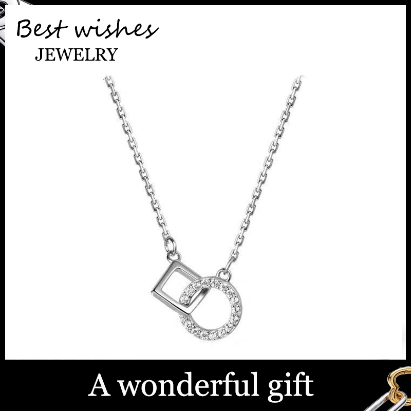 WG Jewelry หรูหรา สร้อยคอทองคำขาว สร้อยคอผู้หญิง สร้อยคอทรงกลม WG-X006 ของขวัญคู่