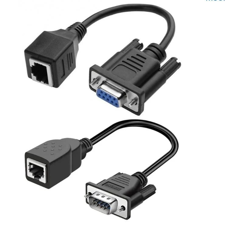 DB9 serial Port rs232 9 pin to lan rj45 8 pin Extender converter adapter cable (10cm.) สาย ซีเรียล