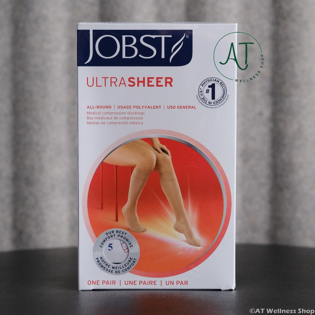 ถุงน่องเส้นเลือดขอด JOBST (Ultra Sheer) ใต้เข่า สีเนื้อ ความดัน 15-20 มิลลิเมตรปรอท