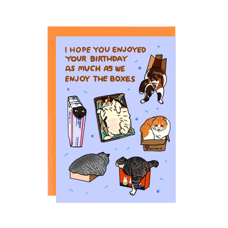 การ์ดอวยพรวันเกิด Birthday Enjoy Box การ์ดวันเกิด | การ์ดอวยพร น่ารัก พร้อมซอง ลายแมว happy birthday