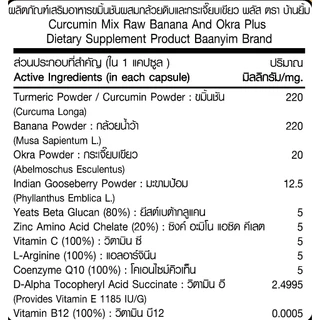 [1แถม1] กรดไหลย้อน ขมิ้นชันผสมกล้วยดิบและกระเจี๊ยบเขียว พลัส ตรา บ้านยิ้ม ขนาด 600 มก. 100 แคปซูล