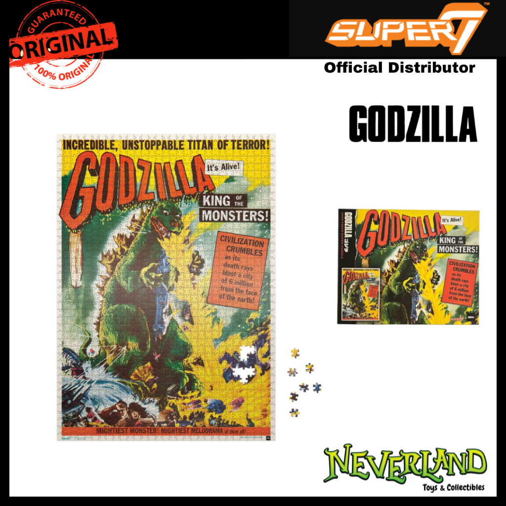 Super7 Godzilla King of Monsters U.S. Release One Sheet Poster Toho 1000 Piece Puzzle