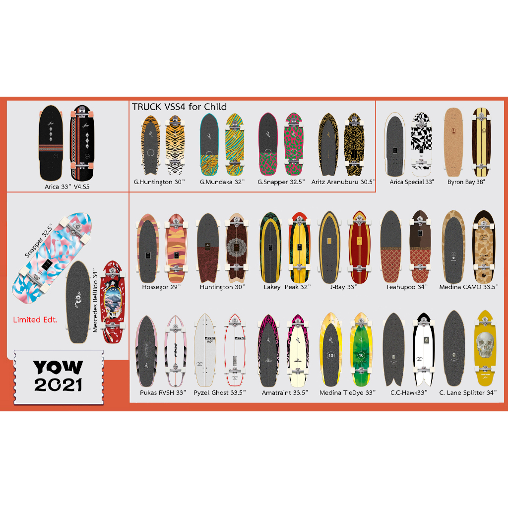 YOW Surfskaet 2021 - เซิร์ฟสเก็ตโยว - Snapper Chiba Mundaka Medina Camo Pyzel- Clearance Sale