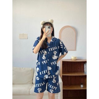 ชุดนอนผ้าคอตตอน นุ่มใส่สบาย ไม่อับไม่ร้อน ฟรีไซส์ EE