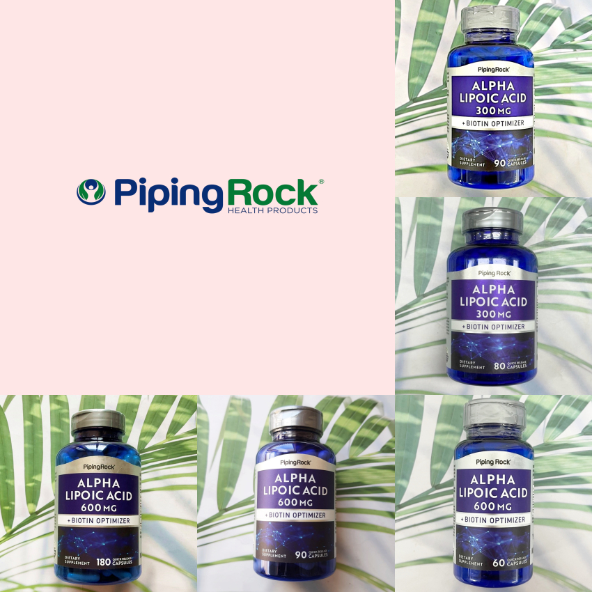 กรดอัลฟาไลโปอิกและไบโอติน Piping Rock® Alpha Lipoic Acid plus Biotin Optimizer 300 or 600 mg #ALA